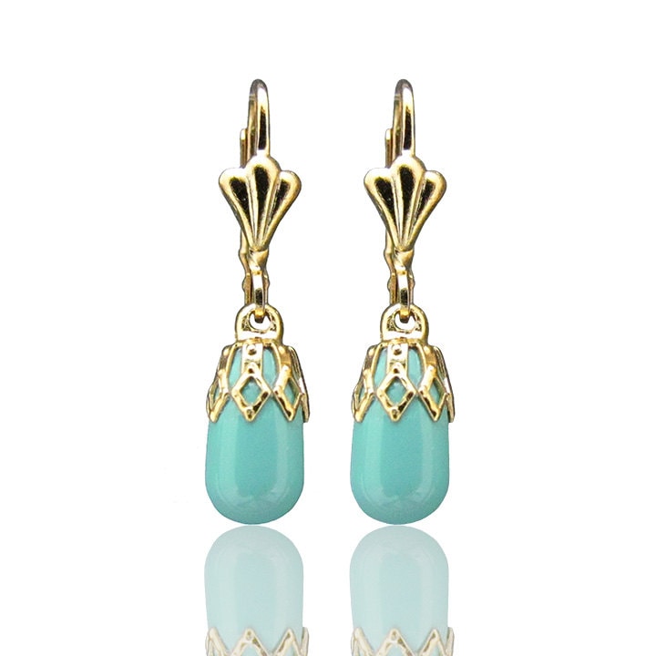 Türkis Ohrringe Brisur, Kleine Ohrringe, Brautjungfer Brautschmuck von YaelBelDesigns