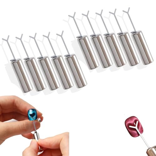 Heart Cat Eye Magnet for Nails, HeartMagnet forNails, Heart Magnet for CatEye Gel Polish, DIY Nail MagnetCat Eye Tool with Y-Shaped (10pcs) von Yaepoip