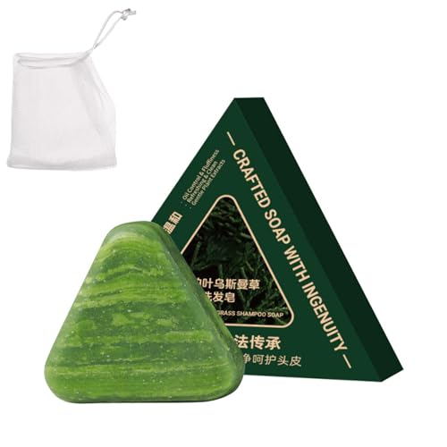 Nature Triangle Shampoo Bar, Cypress Leaf Usman Grass Shampoo Bar for Women and Men (1pcs) von Yaepoip