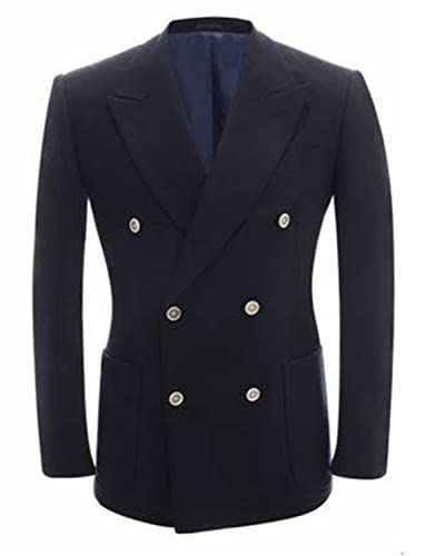Yaflonjaa Herren Blazer zweireihig Knöpfe Spitzenrevers für Hochzeit Formale Feier von Yaflonjaa