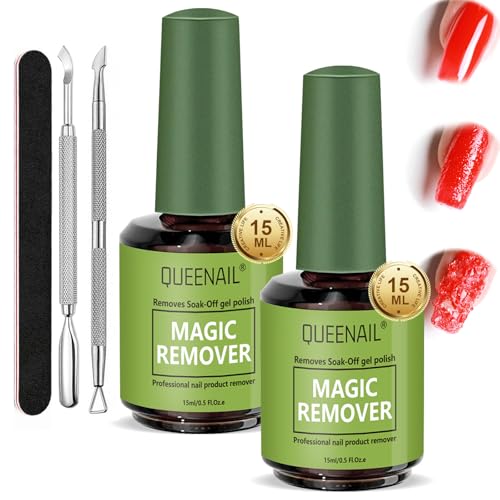 2 Stück Nagellackentferner, 15 ml Gel-Nagellackentferner, Gel Remover Nägel, Abziehen und Mühelose Entfernung in 3-5 Minuten, Nail Polish Remover Für Nail Art Einfach (Grün) von Yagaspantery