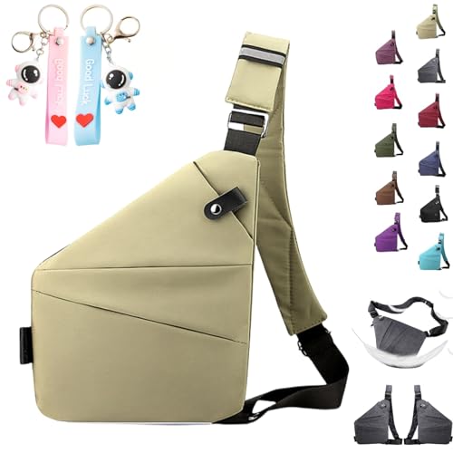 Wander Plus Anti-Diebstahl-Reisetasche, Wander Plus Anti-Diebstahl-Reisetasche, Wander Plus Anti-Diebstahl-Reisetasche für Damen und Herren (Khaki,Verknüpfungen) von Yagerod