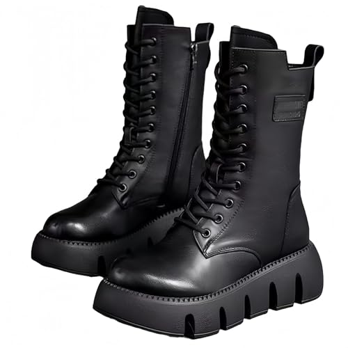 Yagerod 2026 Neue Modische Orthopädische Lederstiefel, Orthopädische Stiefel Für Damen, 5CM weiche Fußgewölbeunterstützung, Atmungsaktiv & leicht, Stylisch für Arbeit & Freizeit(Schwarz,39) von Yagerod