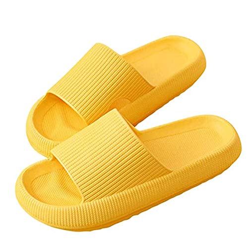 Yagerod CloudFeet Ultra-Soft Slipper, Sandalen Ultra-Soft Slipper Extra Soft Cloud Schuhe Anti-Rutsch, Unisex Schnelltrocknender, verdickter Slipper Yellow 38-39 von Yagerod