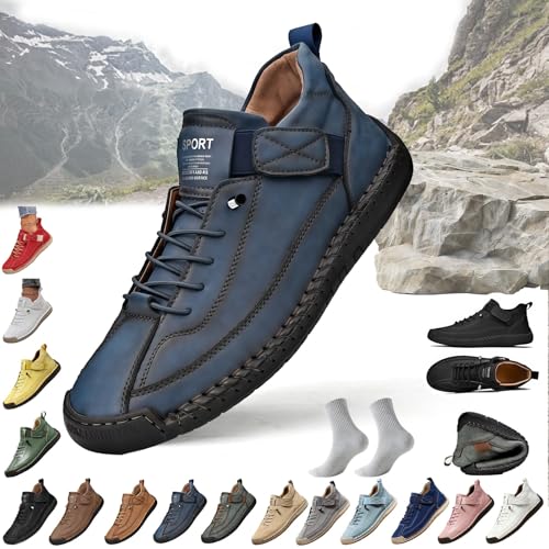 Yagerod Elira – Sneakers, Elira | Bequeme, Stützende Sneakers, Ergonomischer Orthopädische Schuhe mit Verstellbarem Gummiband, Hineinschlüpfen, zum Wandern Camping Autofahren(Blau,47) von Yagerod