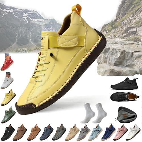 Yagerod Elira – Sneakers, Elira | Bequeme, Stützende Sneakers, Ergonomischer Orthopädische Schuhe mit Verstellbarem Gummiband, Hineinschlüpfen, zum Wandern Camping Autofahren(Gelb,39) von Yagerod