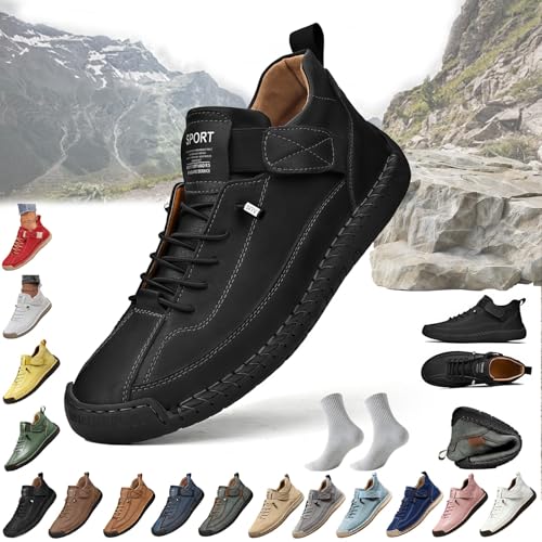 Yagerod Elira – Sneakers, Elira | Bequeme, Stützende Sneakers, Ergonomischer Orthopädische Schuhe mit Verstellbarem Gummiband, Hineinschlüpfen, zum Wandern Camping Autofahren(Schwarz,40) von Yagerod