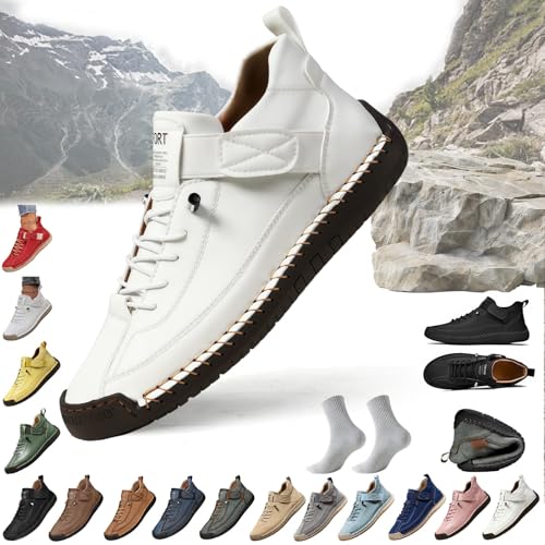 Yagerod Elira – Sneakers, Elira | Bequeme, Stützende Sneakers, Ergonomischer Orthopädische Schuhe mit Verstellbarem Gummiband, Hineinschlüpfen, zum Wandern Camping Autofahren(Weiß,40) von Yagerod