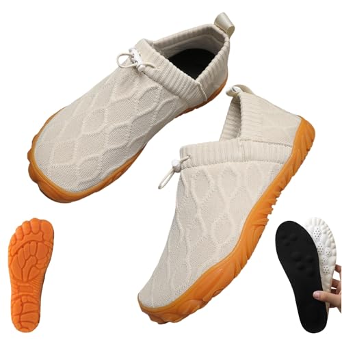 Yagerod Velostep-Reduziert Ständiges Kribbeln Brennen Oder Taubheit, Orthopädische Velostep Schuh, Breite Zehenpartie und Anti Rutsch Sohle, Slip-On, für Fußschmerzen & Empfindliche Füße(Beige,45) von Yagerod