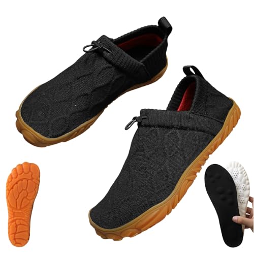 Yagerod Velostep-Reduziert Ständiges Kribbeln Brennen Oder Taubheit, Orthopädische Velostep Schuh, Breite Zehenpartie und Anti Rutsch Sohle, Slip-On, für Fußschmerzen & Empfindliche Füße(Schwarz,46) von Yagerod