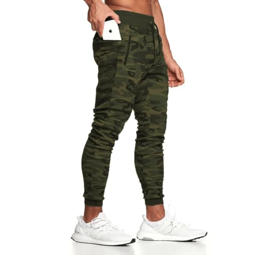 Yageshark Jogginghose Herren Baumwolle Sweathose Sporthose Fitness Slim Fit Hose Freizeithose Joggers Jogginghosen Männer Streetwear (Tarnfarbe,XXX-Large) von Yageshark