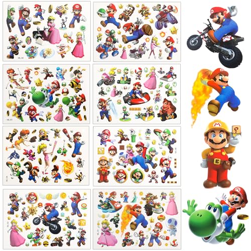 Tattoos (WSMLA-5) Tattoo Kinder, 8 Blätter Super Tattoo Set für Mädchen Jungen Marvel Avengers Tattoo Wasserdicht für Geburtstagsgeschenke Kindergeburtstag von Yagu