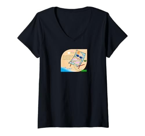 Damen Ren-World 67 Matcha-Eiscreme Floral Hawaii Beach Aloha Relaxing Kleintiere Plumeria Hibiskus T-Shirt mit V-Ausschnitt Damen Ren-World 67 Matcha-Eiscreme Floral Hawaii Beach Aloha Relaxing Kleintiere Plumeria Hibiskus T-Shirt mit V-Ausschnitt von Yah's Forest REN MORINO