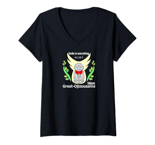 Damen Ren-World 73 Japanese Shinto 8 Millionen Natürliche Symbiose Schrein Frieden Jizo Lächeln Hoffnung Gebet Mitgefühl Japanisches Zen T-Shirt mit V-Ausschnitt Damen Ren-World 73 Japanese Shinto 8 Millionen Natürliche Symbiose Schrein Frieden Jizo Lächeln Hoffnung Gebet Mitgefühl Japanisches Zen T-Shirt mit V-Ausschnitt von Yah's Forest REN MORINO