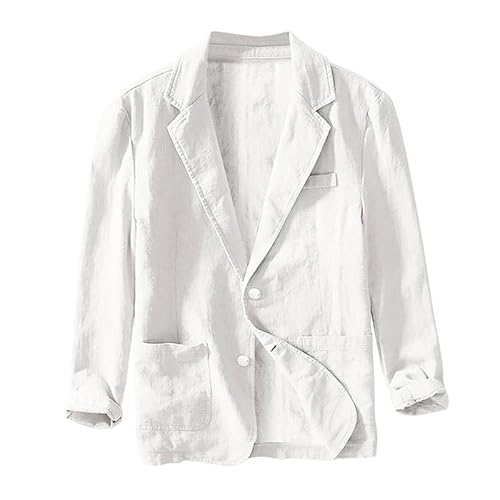 Yahbrra Sommer Sakko Herren Leinen Leicht Sportlich Sportsakko Blazer Herren Sommer Große Größen Sakkos für Herren 2 Knopf Business Anzug Jacken Sport Mantel Stilvolle Anzugjacke von Yahbrra