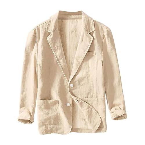 Yahbrra Sommer Sakko Herren Leinen Leicht Sportlich Sportsakko Blazer Herren Sommer Große Größen Sakkos für Herren 2 Knopf Business Anzug Jacken Sport Mantel Stilvolle Anzugjacke von Yahbrra