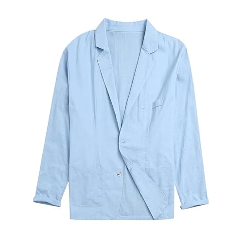 Yahbrra Sommer Sakko Herren Leinen Leicht Sportlich Sportsakko Blazer Herren Sommer Große Größen Sakkos für Herren 2 Knopf Business Anzug Jacken Sport Mantel Stilvolle Anzugjacke von Yahbrra