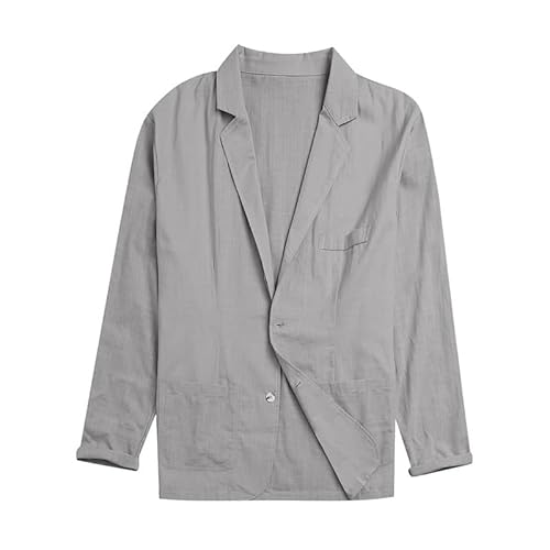 Yahbrra Sommer Sakko Herren Leinen Leicht Sportlich Sportsakko Blazer Herren Sommer Große Größen Sakkos für Herren 2 Knopf Business Anzug Jacken Sport Mantel Stilvolle Anzugjacke von Yahbrra