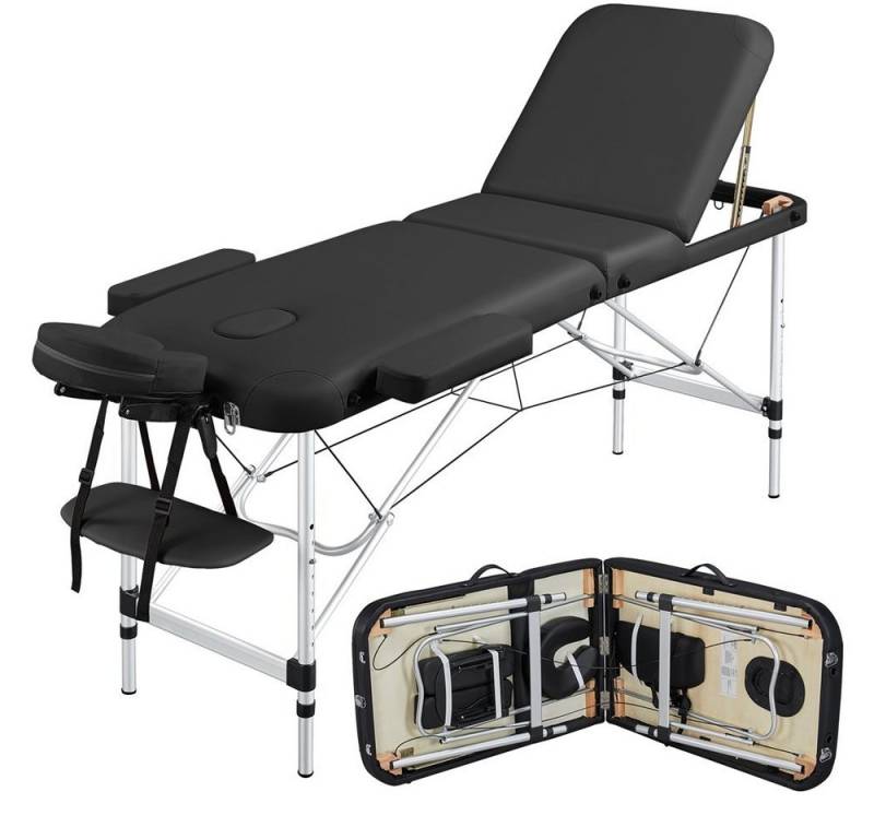 Yaheetech Massageliege, Mobile 3-Zonen Massagebett mit Kopfstütze & Handauflage von Yaheetech