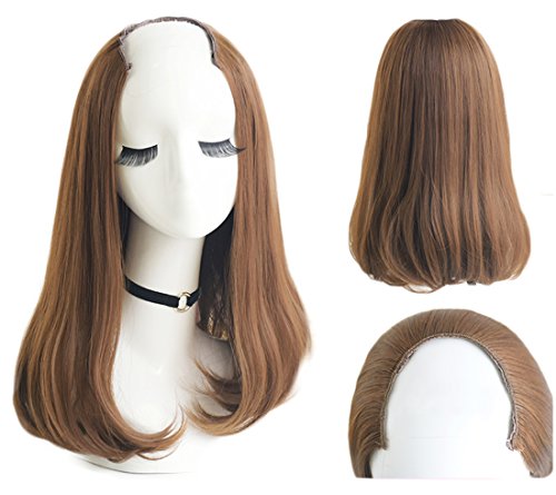 Gerades synthetisches Haar, langer Bob U-Teil, mittelgroßer Teil ohne Spitze, für schwarze Frauen (45,7 cm, Gelbbraun) von Yair Yangtze