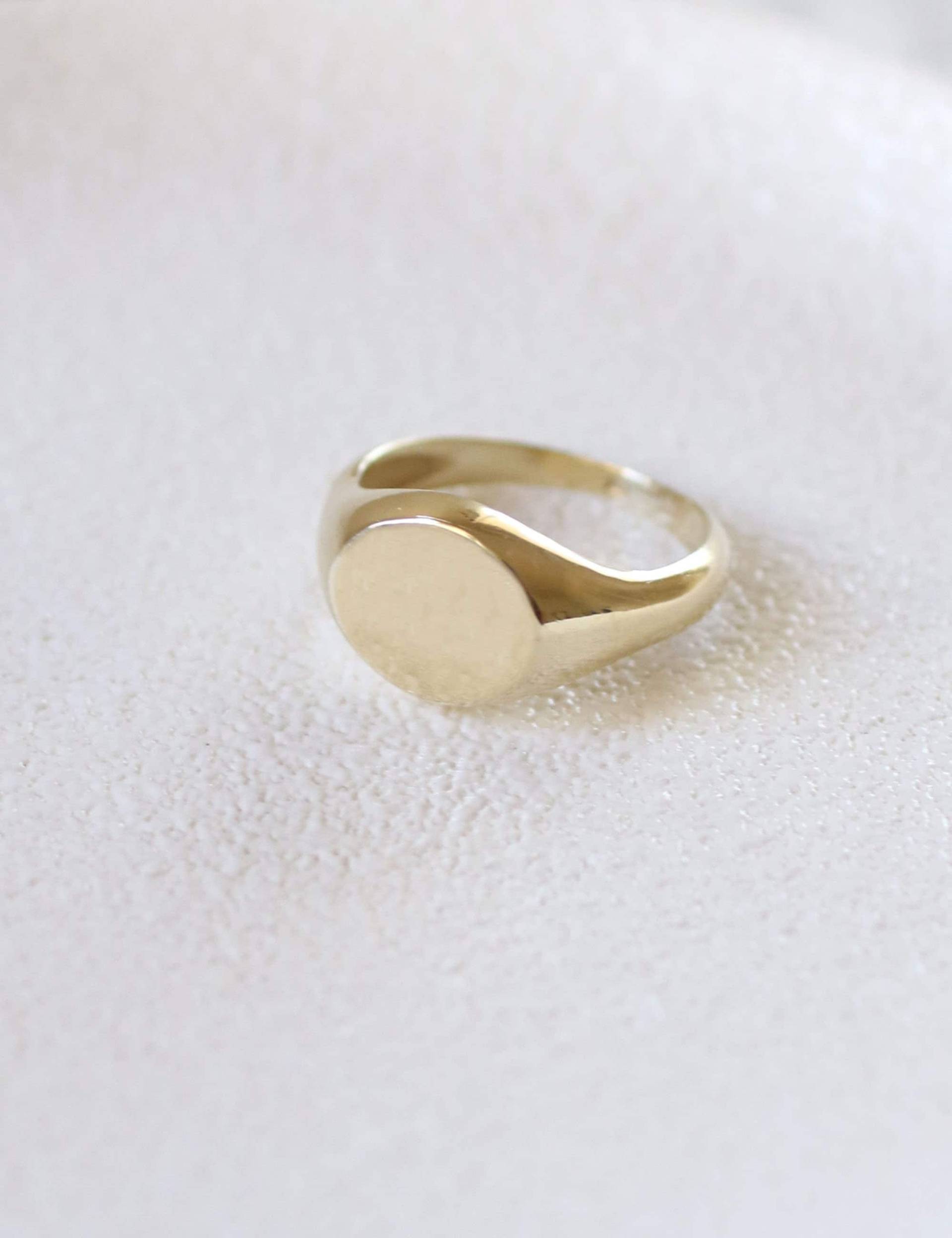 14K Gold Signet Ring, Massive Ehering, Kräuterring, Ring Für Ihn von YajewelryShop