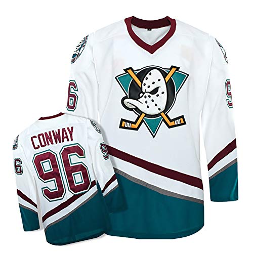 Yajun Charlie Conway #96 Mighty Ducks Film Eishockey Trikots Jersey NHL Herren Sweatshirts Atmungsaktiv T-Shirt Bekleidung,2XL von Yajun