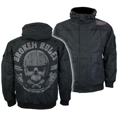 Yakuza Premium Herren Winterjacke 3567 schwarz mit Fester Kapuze L von Yakuza Premium