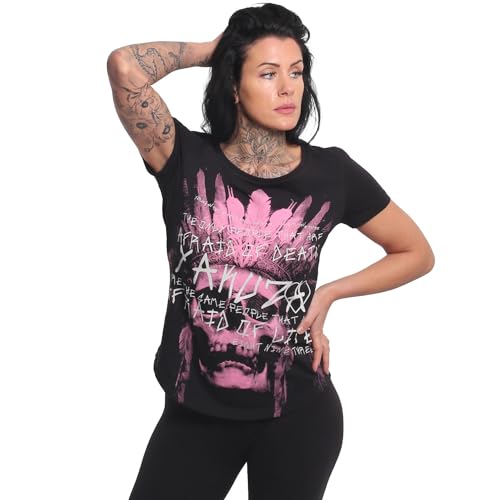 Yakuza Damen Afraid Curved Crew Neck T-Shirt, Schwarz, XL Yakuza Damen Afraid Curved Crew Neck T-Shirt, Schwarz, XL von Yakuza