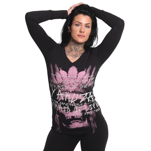 Yakuza Damen Afraid Slim Langarm T-Shirt, Schwarz, L Yakuza Damen Afraid Slim Langarm T-Shirt, Schwarz, L von Yakuza