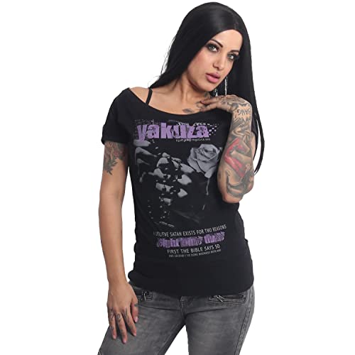 Yakuza Damen Believe Wide Crew Neck T-Shirt, Schwarz, L von Yakuza