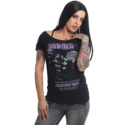 Yakuza Damen Believe Wide Crew Neck T-Shirt, Schwarz, XL von Yakuza