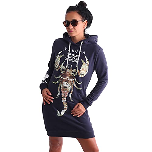 Yakuza Damen Cartel Skull Hoodie Kleid, Parisian Night, L von Yakuza