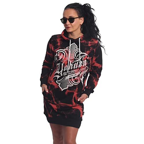 Yakuza Damen Crests Burning Hoodie Kleid, Schwarz, M von Yakuza