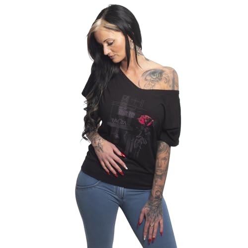 Yakuza Damen Diffuse Wide Crew Neck T-Shirt, Schwarz, S von Yakuza