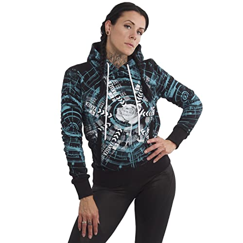 Yakuza Damen Electric Rose Kapuzenpullover, Schwarz, S von Yakuza