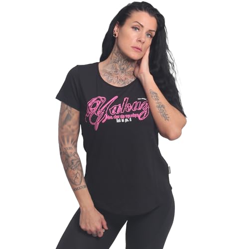 Yakuza Damen Evil Only Curved Crew Neck T-Shirt, Schwarz, XS von Yakuza