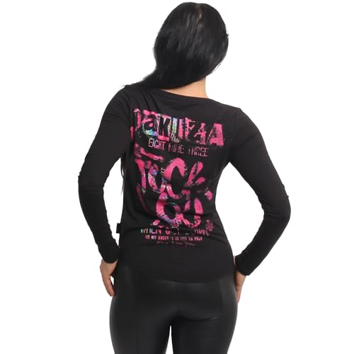 Yakuza Damen FU Slim Langarm T-Shirt, Schwarz, L von Yakuza