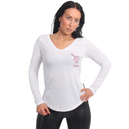 Yakuza Damen FU Slim Langarm T-Shirt, Weiß, XL von Yakuza