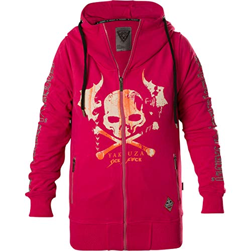 Yakuza Damen Flying Skull High Neck Zip Hoodie Kapuzenjacke von Yakuza