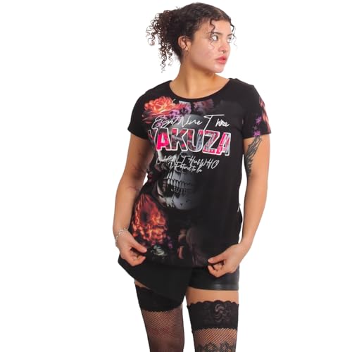 Yakuza Damen Glow Curved Crew Neck T-Shirt, Schwarz, L Yakuza Damen Glow Curved Crew Neck T-Shirt, Schwarz, L von Yakuza