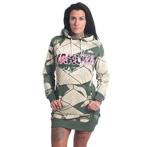 Yakuza Damen Modern War Hoodie Kleid, Cilantro, M von Yakuza