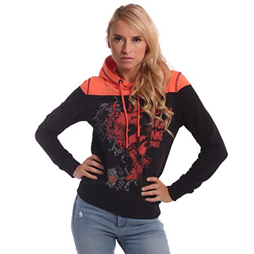 Yakuza Damen Muerte Romantica Two Face Hoodie Kapuzenpullover, Schwarz, XS von Yakuza