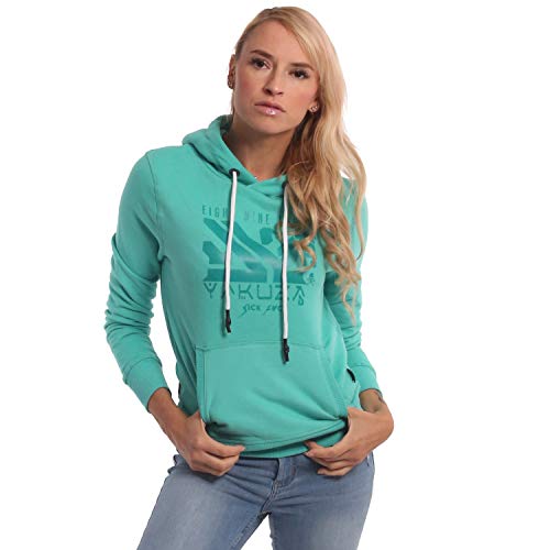 Yakuza Damen Nondescript Nippon Hoodie Kapuzenpullover, Turquoise, XL von Yakuza