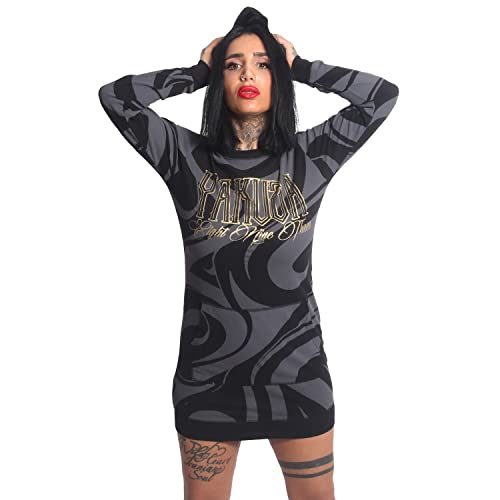 Yakuza Damen Obscure Hooded T-Shirt Kleid, Schwarz, S von Yakuza