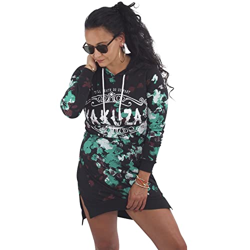 Yakuza Damen Petals Lite Hoodie Kleid, Schwarz, S von Yakuza