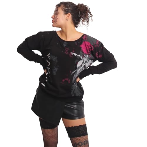 Yakuza Damen Rose Scratch Urban Langarm T-Shirt, Schwarz, L von Yakuza