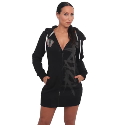 Yakuza Damen Wings Long Kapuzenjacke, Schwarz, L von Yakuza