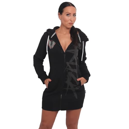 Yakuza Damen Wings Long Kapuzenjacke, Schwarz, XS Yakuza Damen Wings Long Kapuzenjacke, Schwarz, XS von Yakuza