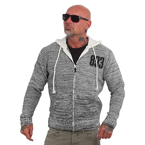 Yakuza Herren 893Metal Knit Kapuzenjacke, Hellgrau Meliert, 3XL von Yakuza