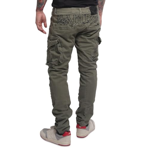 Yakuza Herren Ancient Slim Cargohosen, Burnt Olive, 34W von Yakuza